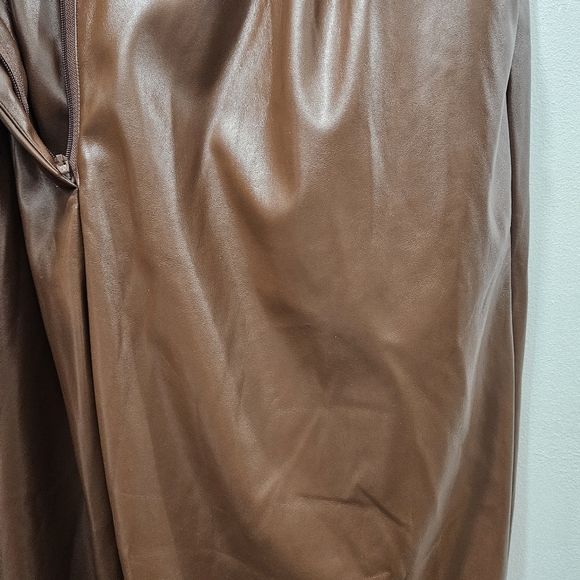 PRINCESS POLLY LOVE CLUB PANTS Brown Vegan Leather size US 12 - Picture 6 of 16